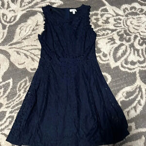 A U W navy blue dress lace. Dress is lined. Excellent condition. Gorgeous.